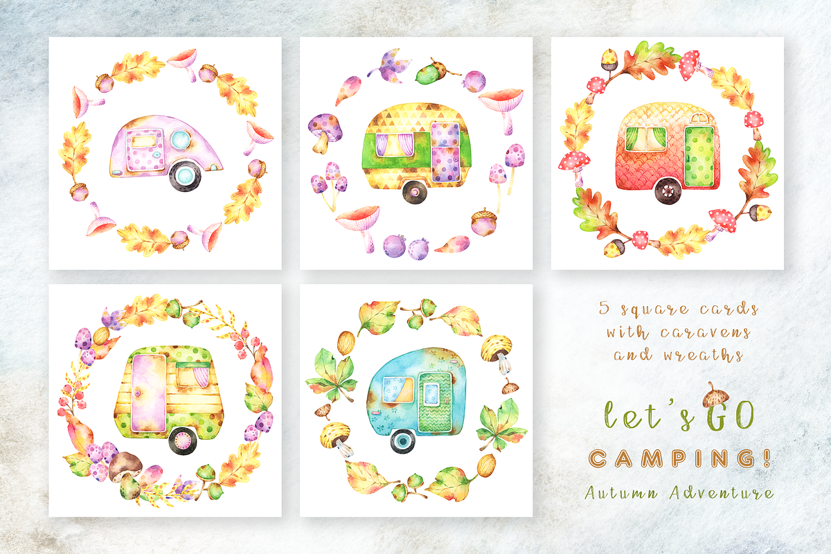Camping Autumn Adventure collection, a Decorative Illustration by Tatiana Troian (Photo 7 of 8)