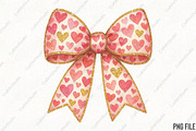 Valentine Coquette Bow PNG Pink Gold, an Illustration by CraftArtStudio (Thumbnail 1 of 4)