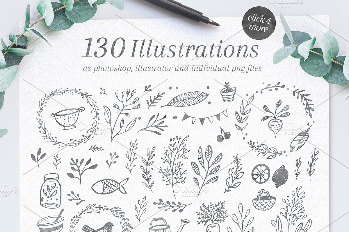 Poppit & Finch Fonts & Illustrations preview 5