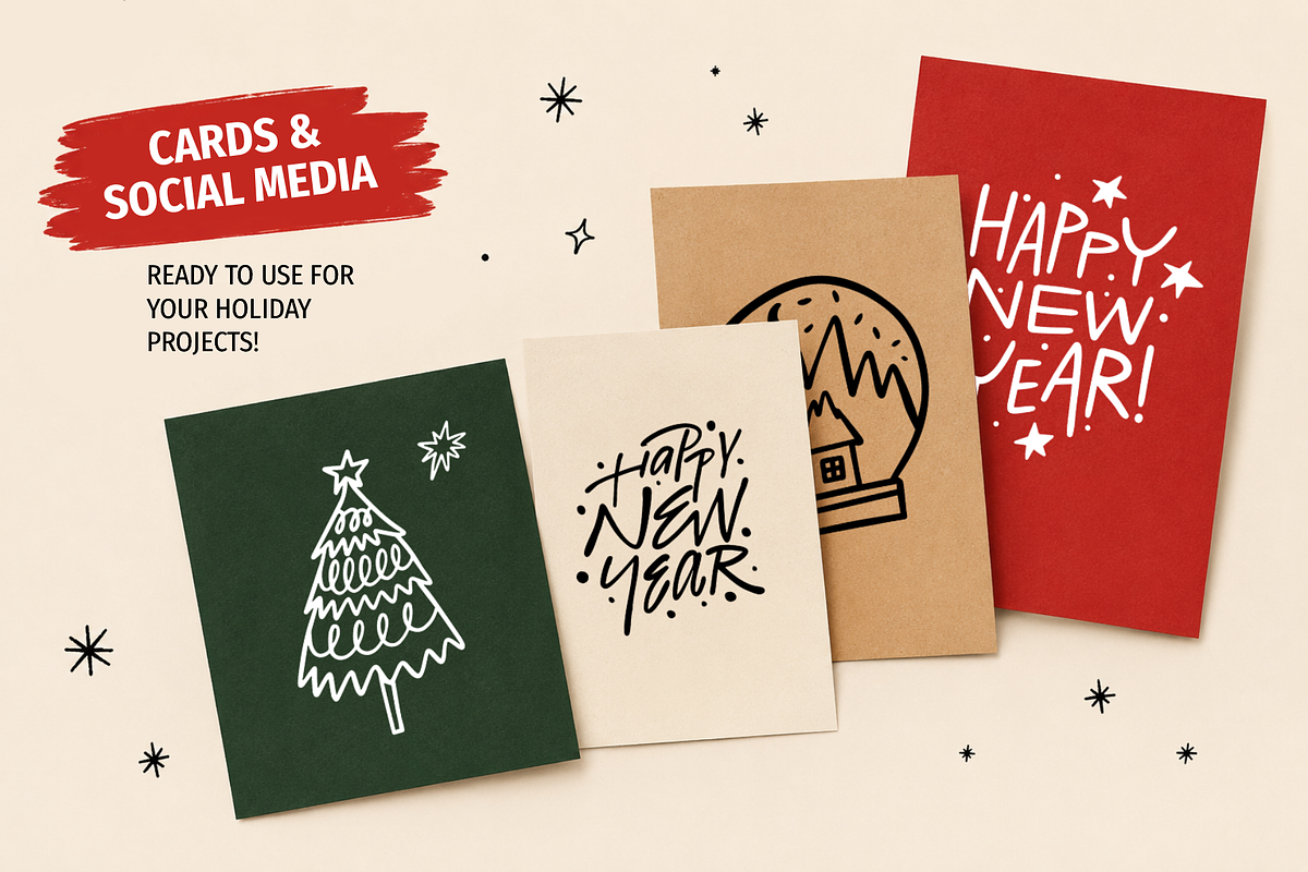 Christmas & New Year Doodles, a Seasonal Illustration by Oktyabr (Photo 5 of 6)