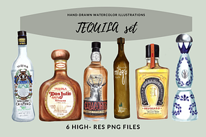 Hand-drawn TEQUILA set