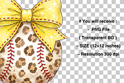 Leopard Softball Coquette bow Png, an Object Graphic by Clipart Bloom (Thumbnail 3 of 3)
