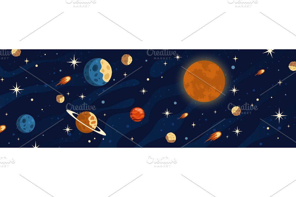 Outer space cartoon background, an Object Graphic by Stock-Smart-Start (Photo 1 of 3)