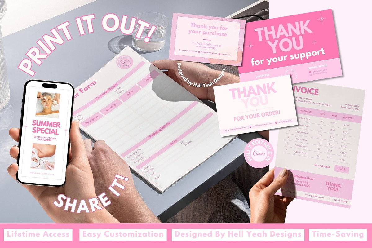Pretty in Pink Branding Starter Kit, a Social Media Template by Hell Yeah Designs (Photo 11 of 13)