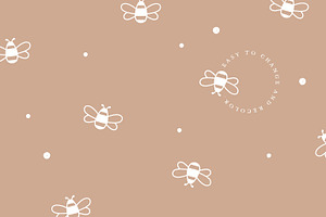 BEE PATTERN / Seamless Vector Png