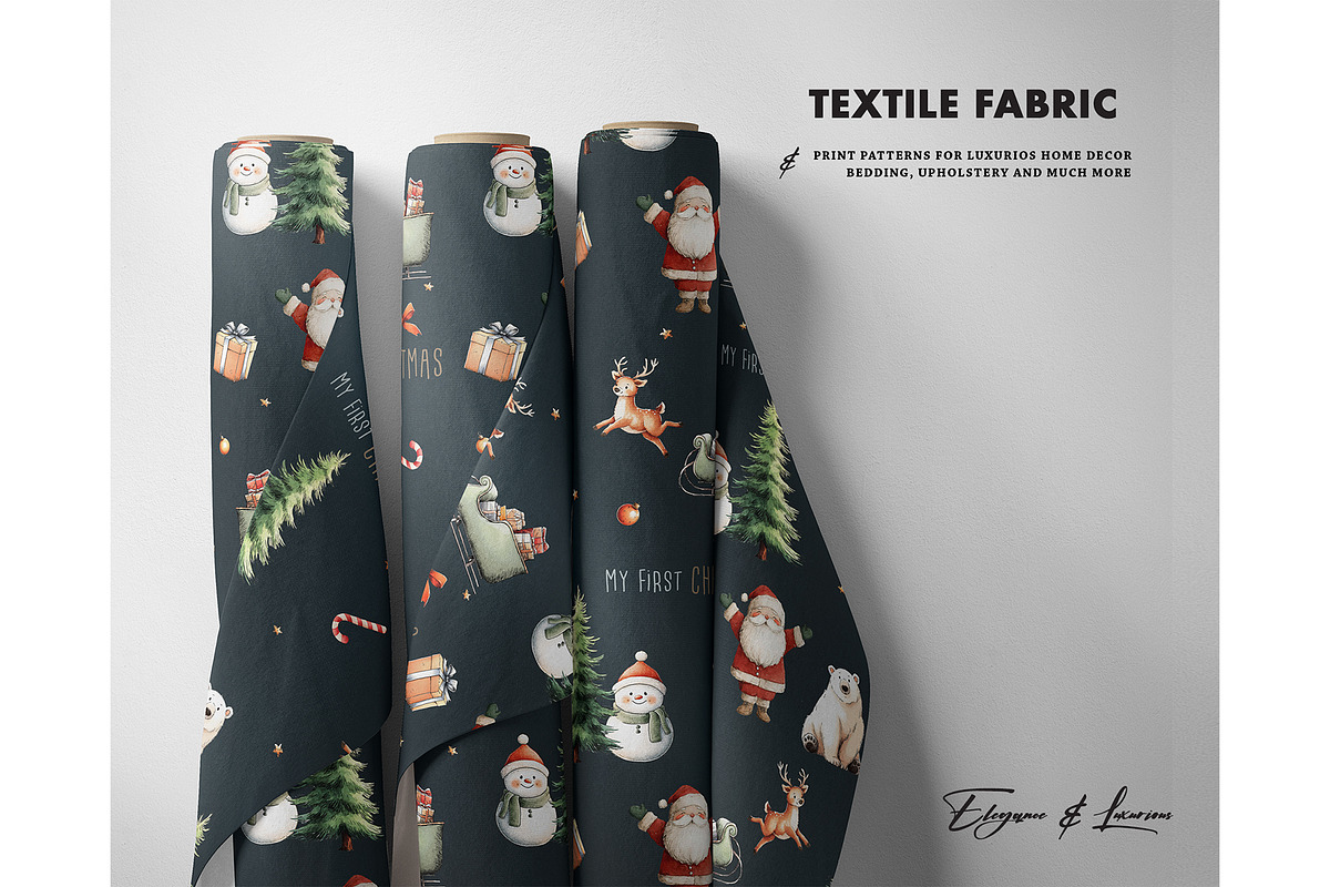 First Christmas seamless pattern, a Pattern Graphic by Milatoo (Photo 5 of 6)