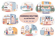 Daily Habits: Morning Routine Pack, a Healthcare Illustration by IRSYART (Thumbnail 1 of 10)