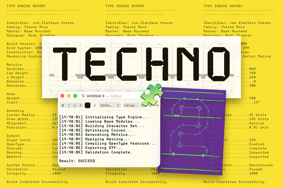 Flatface Thermo Mono, a Sans Serif Font by Flatface (Photo 13 of 16)