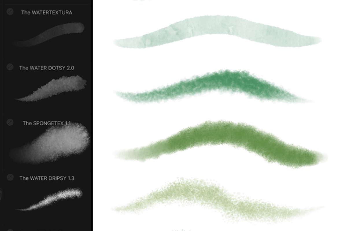 70+ Watercolor & Wet Paint Brushes, a Brush Add-On by Georg's Procreate Brushes (Photo 18 of 19)