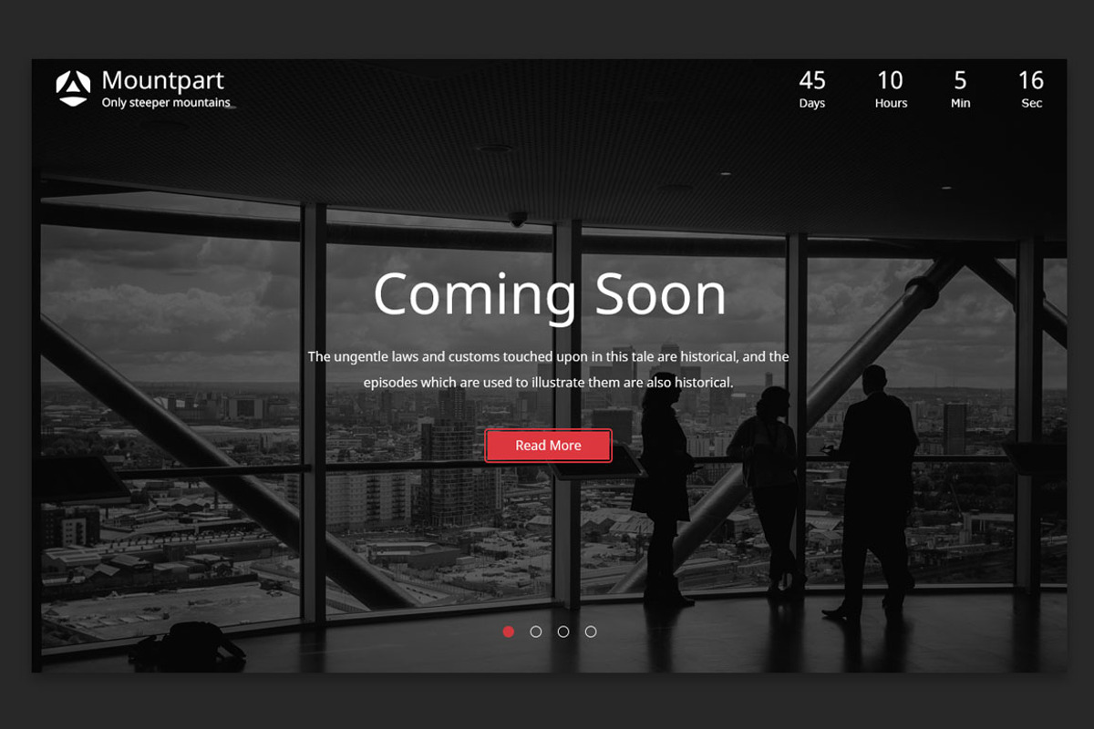 Mountpart – Coming Soon PSD, a Websites & App Template by NetGon_Tech's Shop (Photo 1 of 7)