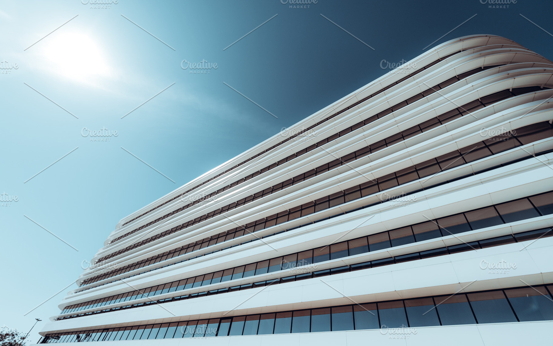 Curved modern office facade, an Architecture Photo by SkyNext