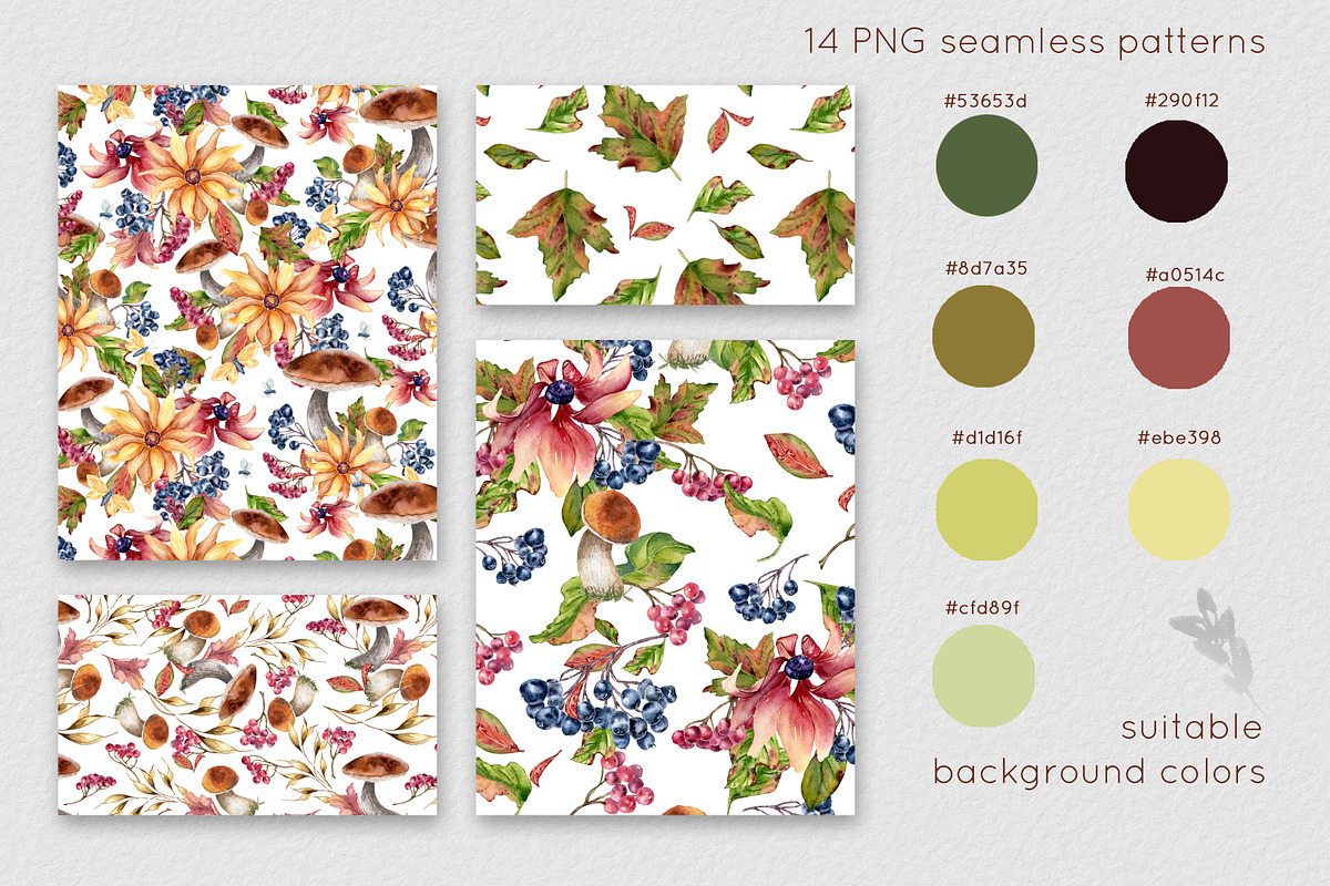 Autumn flowers watercolor clipart, an Illustration by Kate Lanbina (Photo 18 of 22)