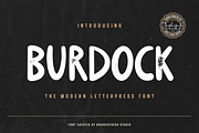Burdock - Modern Letterpress Font, a Sans Serif Font by Graphicfresh (Thumbnail 1 of 8)
