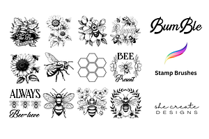 Procreate Bumble Bee Stamp Brushes