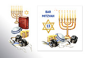 Bar Mitzvah. Watercolor collection, an Illustration by Daria Ustiugova (Thumbnail 8 of 17)