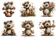 Whimsical Easter Teddy Bear Clipart, an Illustration by CraftArtStudio (Thumbnail 4 of 6)
