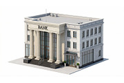 Isometric Bank Building 3D, a Finance Illustration by Nurlan's shop (Thumbnail 3 of 3)