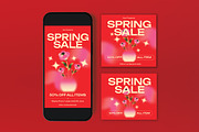 Red Bold Spring Sale Flyer Set, a Flyer Template by graphicook (Thumbnail 3 of 3)