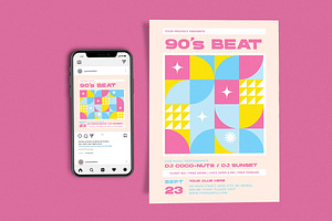 Music 90s Beat, a Flyer Template by Me55enjah Design