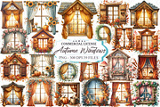 Watercolor Autumn Window Clipart Set, a Graphic by designcity5 (Thumbnail 1 of 5)