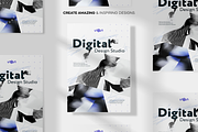 Monochrome Abstracts Backgrounds Set, a Background Graphic by Lumeno (Thumbnail 4 of 4)