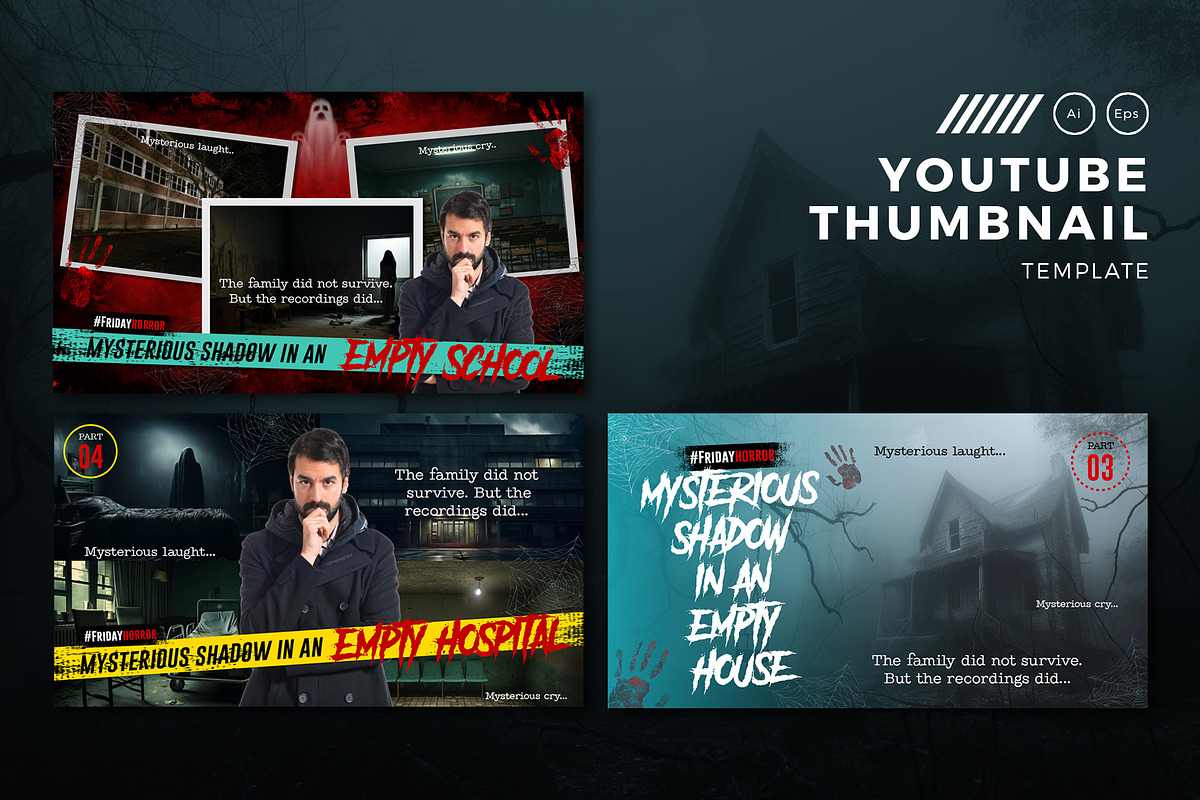 Horror Youtube Thumbnail, a Social Media Template by Aarley Kaiven (Photo 1 of 4)