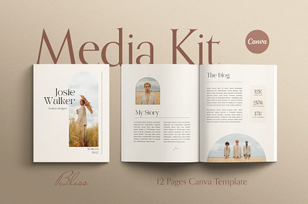 BLISS | Media Kit Canva Template, a Magazine Template by Sierra Creative Studio
