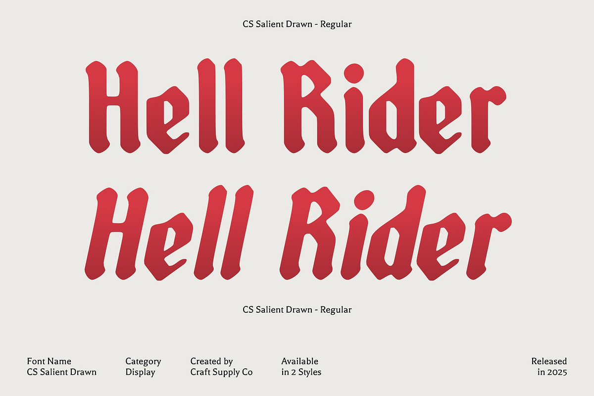 CS Salient Drawn, a Blackletter Font by Craft Supply Co. (Photo 3 of 8)