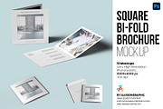 Square Bi-Fold Brochure Mockup, an Advertising Mockup by Illusiongraphic (Thumbnail 1 of 22)