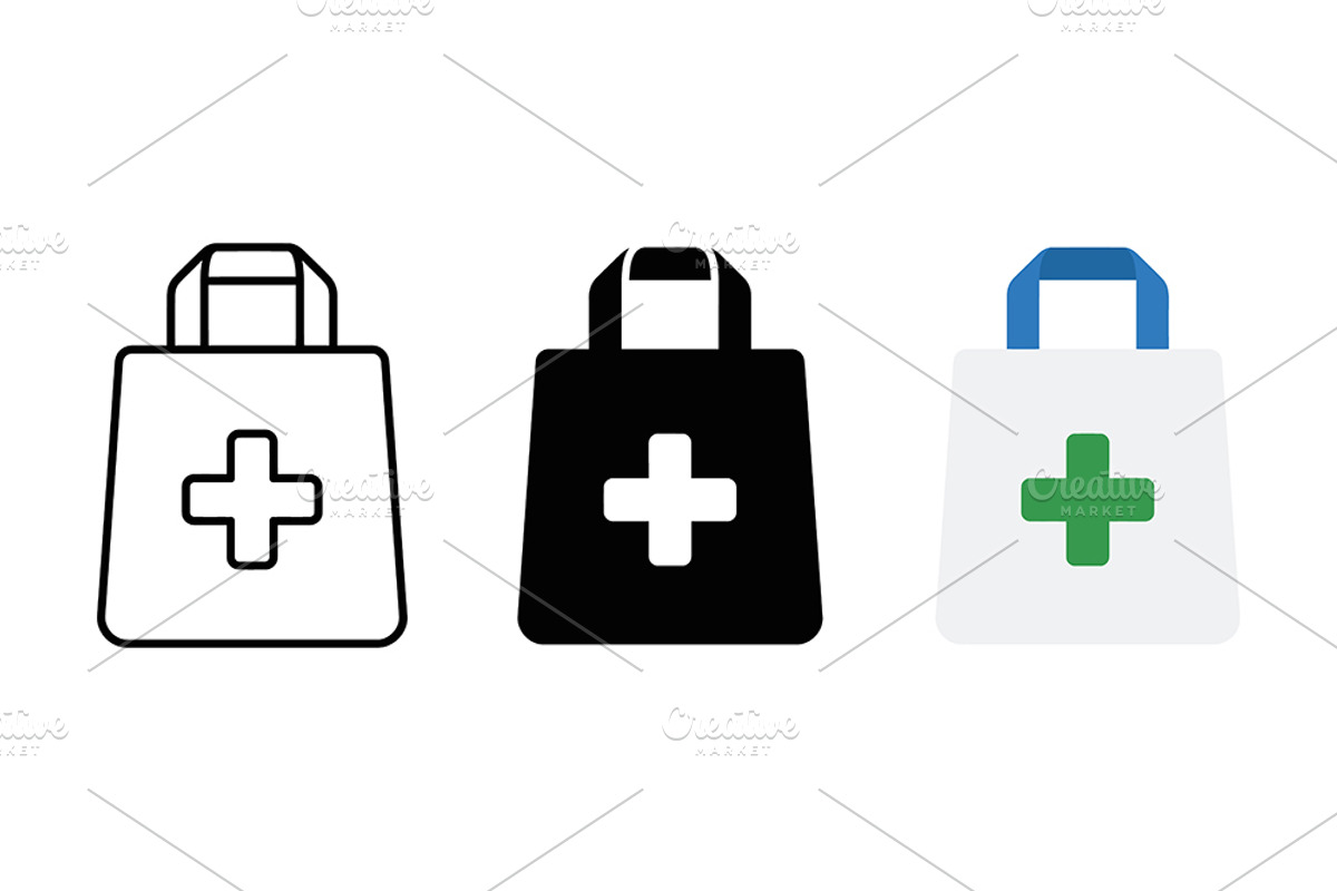 Medical Bag Icon Vector Pack, an Object Graphic by Artonix (Photo 2 of 3)