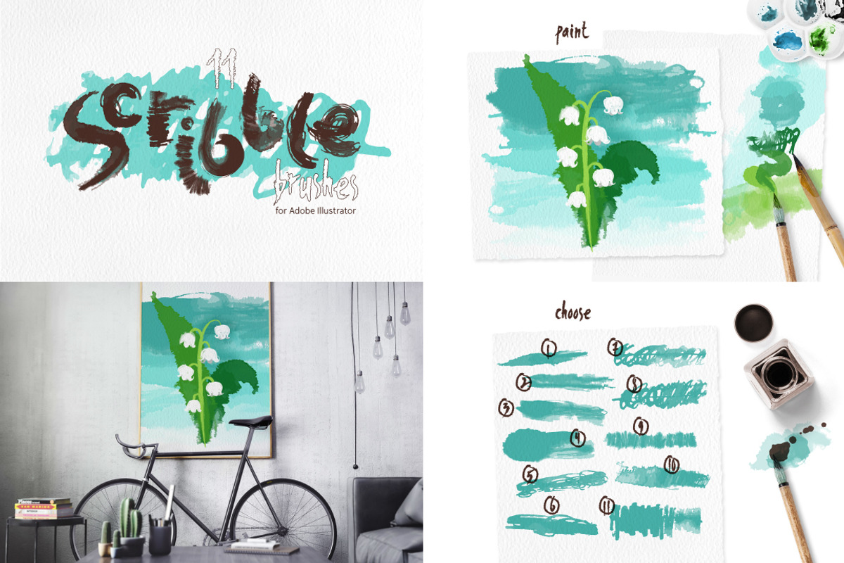 90 Watercolor Brushes BUNDLE preview 4