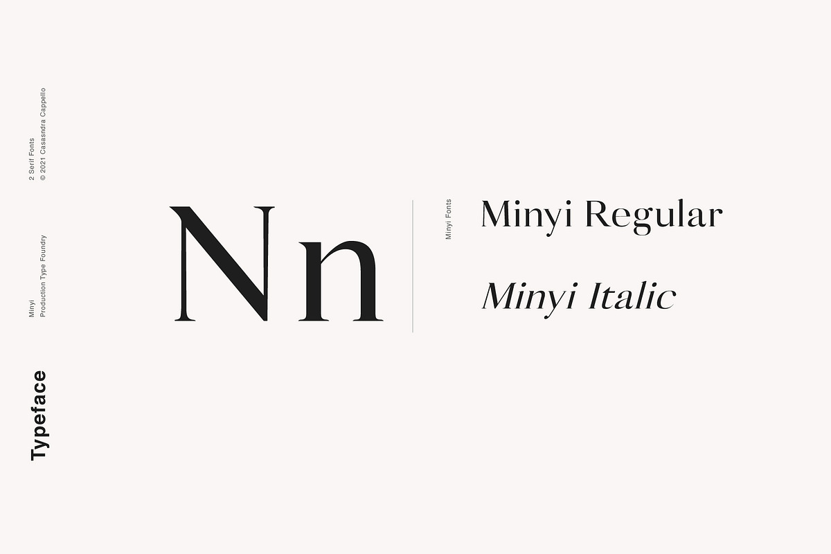 Minyi - A Feminine Serif Typeface, a Serif Font by Cassandra Cappello (Photo 2 of 5)