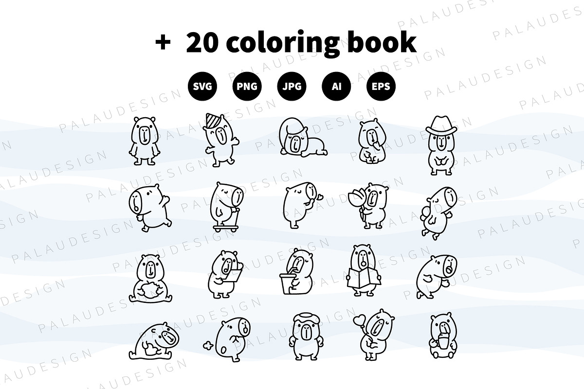 Cute Kawaii Capybara Character, an Animal Illustration by Palau (Photo 11 of 12)