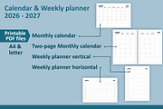 Calendar & Weekly planner 2026-2027, a Stationery Template by Padrinan (Thumbnail 4 of 4)