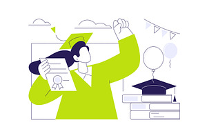 Happy graduate isolated cartoon, an Education Illustration by Visual Generation