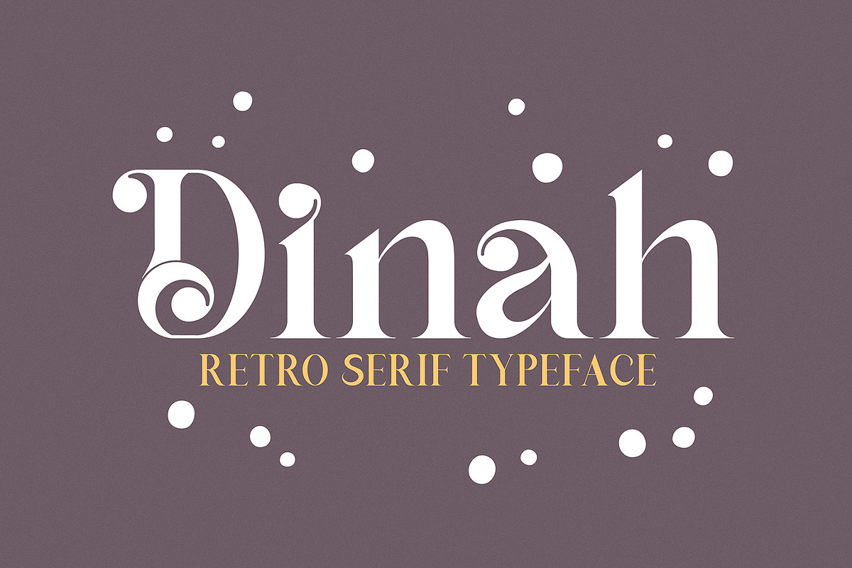 Dinah Glamour / Regular Font, a Serif Font by Anastasia Cuza (Photo 1 of 15)