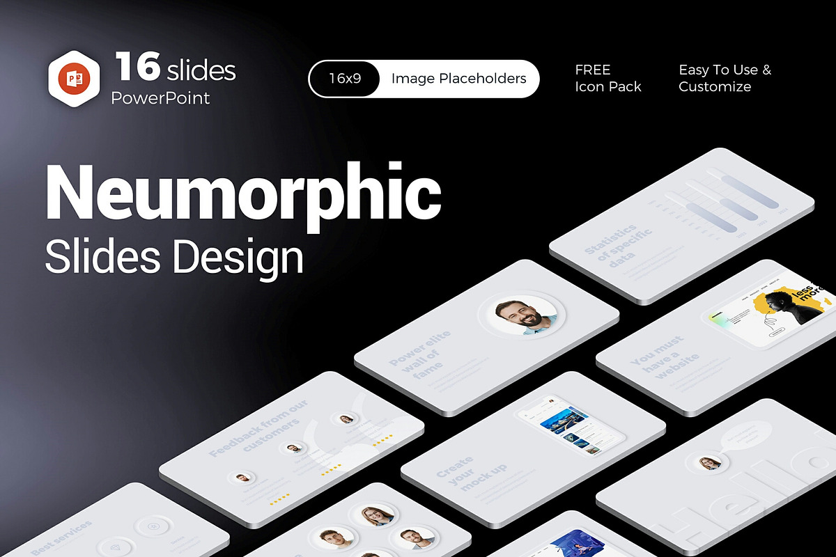 Neumorphic Design Google Slides, a Presentation Template by Presentation Templates (Photo 1 of 17)
