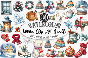 Winter Clip Art, an Illustration by Designking