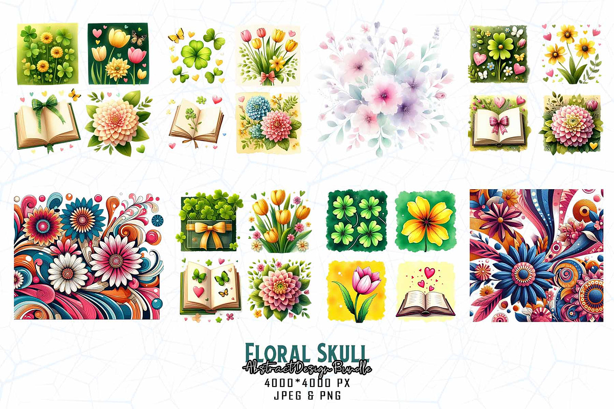 20 Groovy Watercolour Floral Bundle, a Graphic by Sofia's Fashion (Photo 3 of 3)