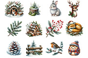 Cute Winter Clipart Bundle, an Illustration by Designking (Thumbnail 2 of 5)
