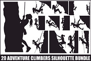 Adventure Climbers Silhouette Set, an Illustration by jahid234 (Thumbnail 1 of 21)