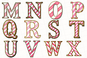 Candy Cane Alphabet Clipart, an Illustration by OK Design (Thumbnail 4 of 5)