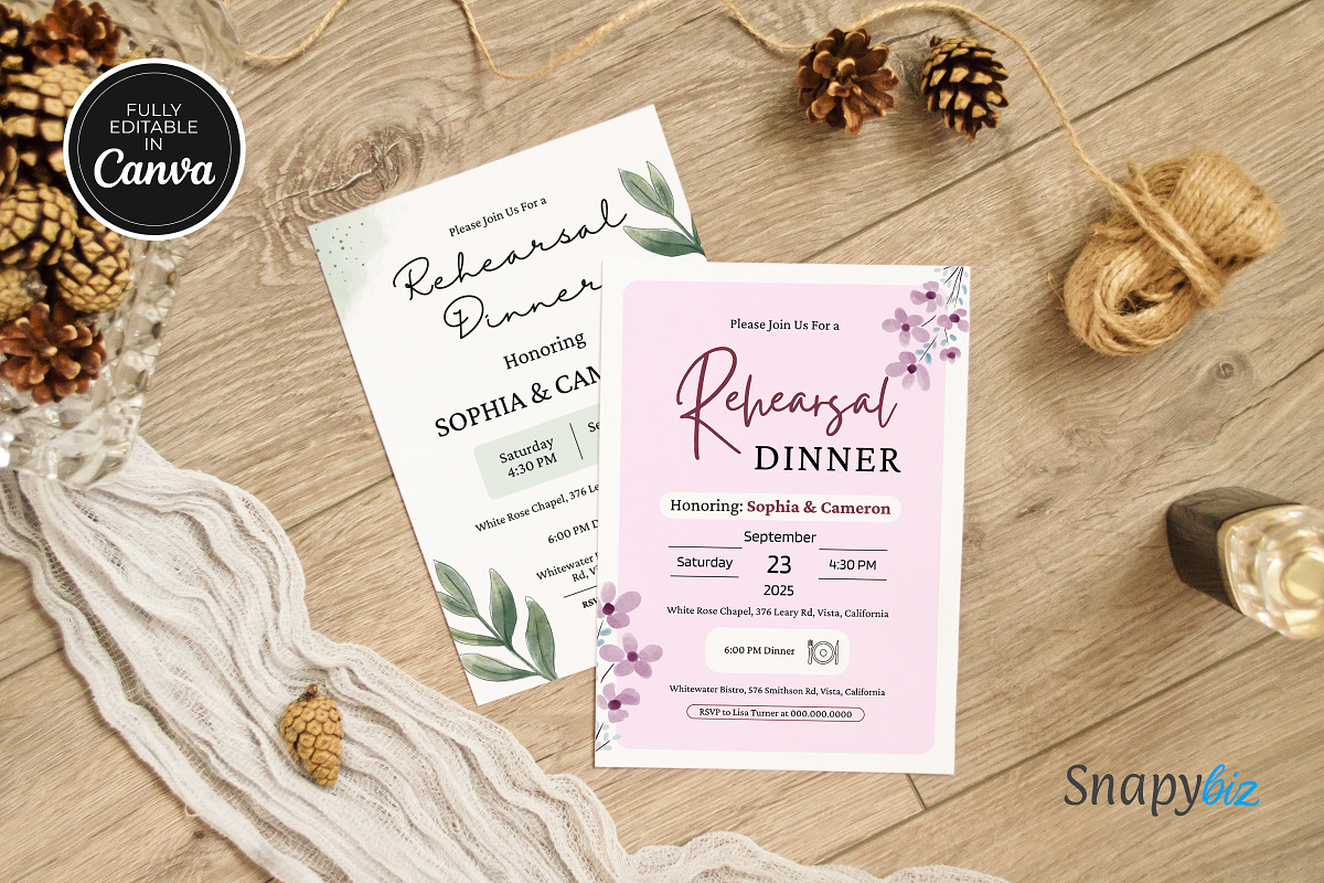 Rehearsal Dinner Invitation Template, an Invitation Template by Snapybiz (Photo 2 of 10)