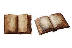 Open antique book. Realistic old, a Texture Illustration by Stock-Smart-Start