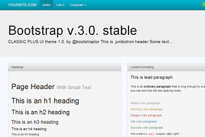 Bootstrap 3.0. Classic Blue Theme