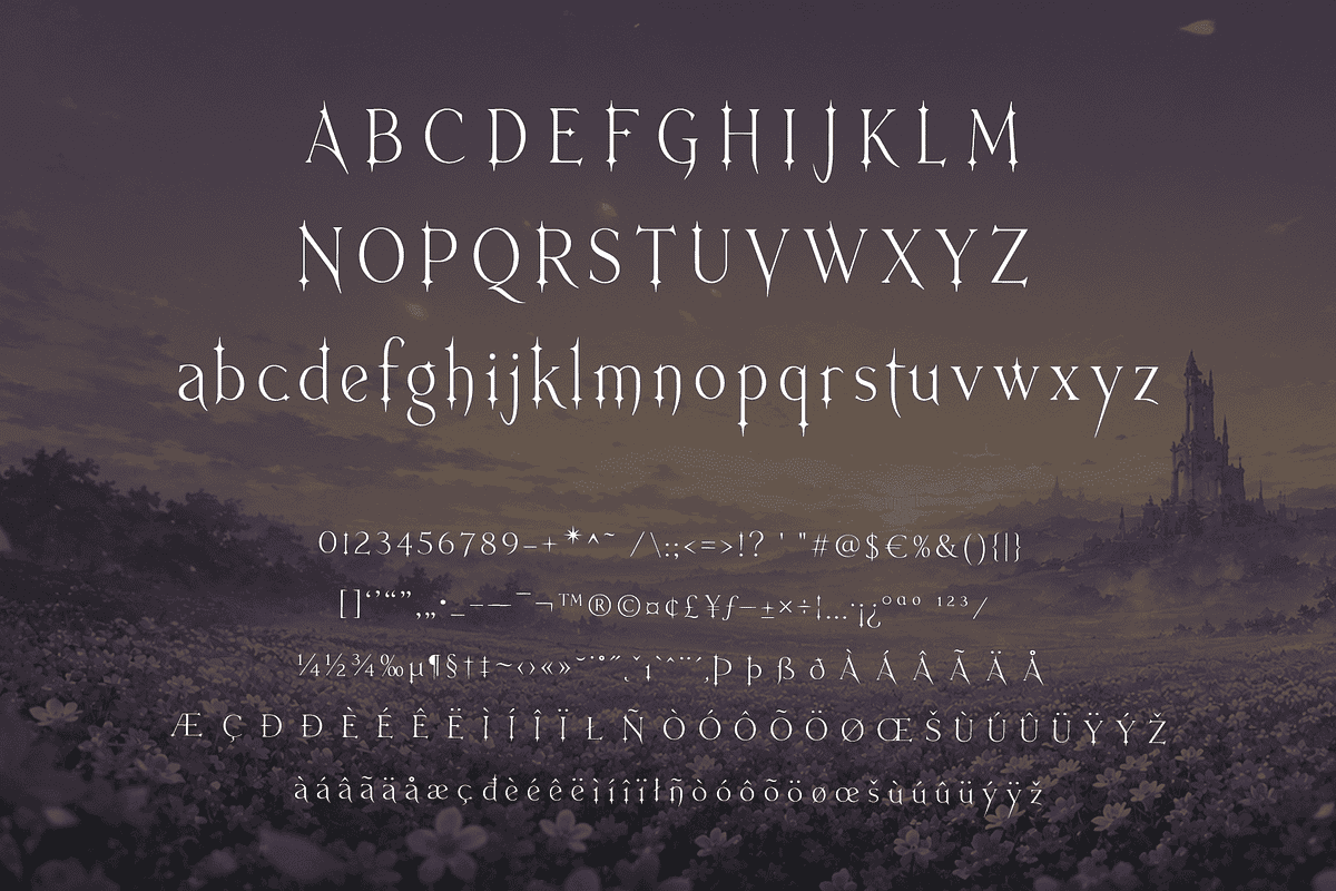 Ethereal Nymeria Font, a Blackletter Font by Letterhanna Studio (Photo 5 of 9)