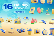 Holiday Travel 3D Icons, an Object 3D Model by Burntilldead (Thumbnail 6 of 7)