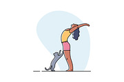 Yoga practice & cat illustration set, a Healthcare Illustration by tetiana.svirska (Thumbnail 11 of 17)