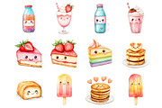 Kawaii Sweets and Drinks Clipart, an Illustration by Design Market (Thumbnail 3 of 3)