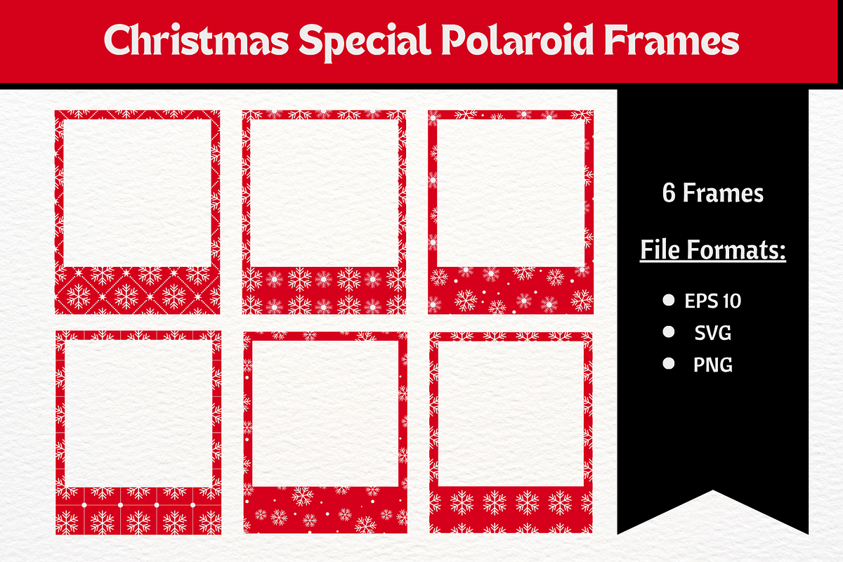 Christmas Polaroid Photo Frames, a Seasonal Illustration by Your Social Bae (Photo 3 of 3)